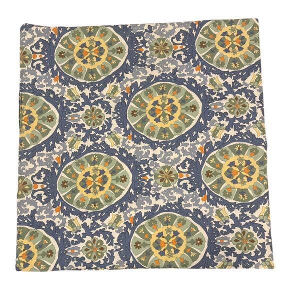 Pottery Barn Caesarea Medallion cotton duvet cover blue green white Queen/ Full - Picture 3 of 14